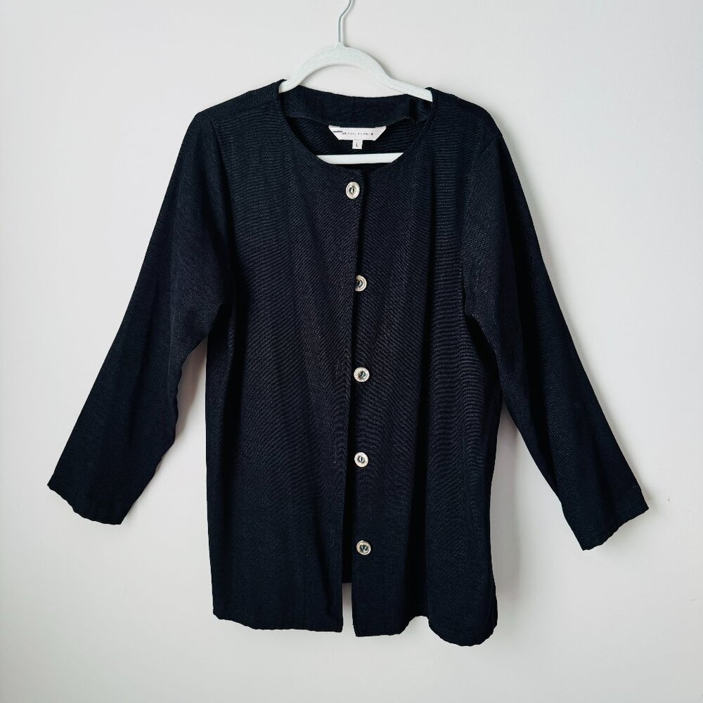 Melrose Studio Vintage Cardigan Lightweight Jacket Womens L Button Front Long Sl